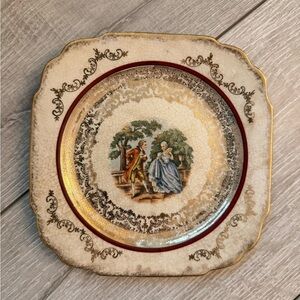 Vintage Sabin Crest O Gold Decorative Plate in 22k Gold